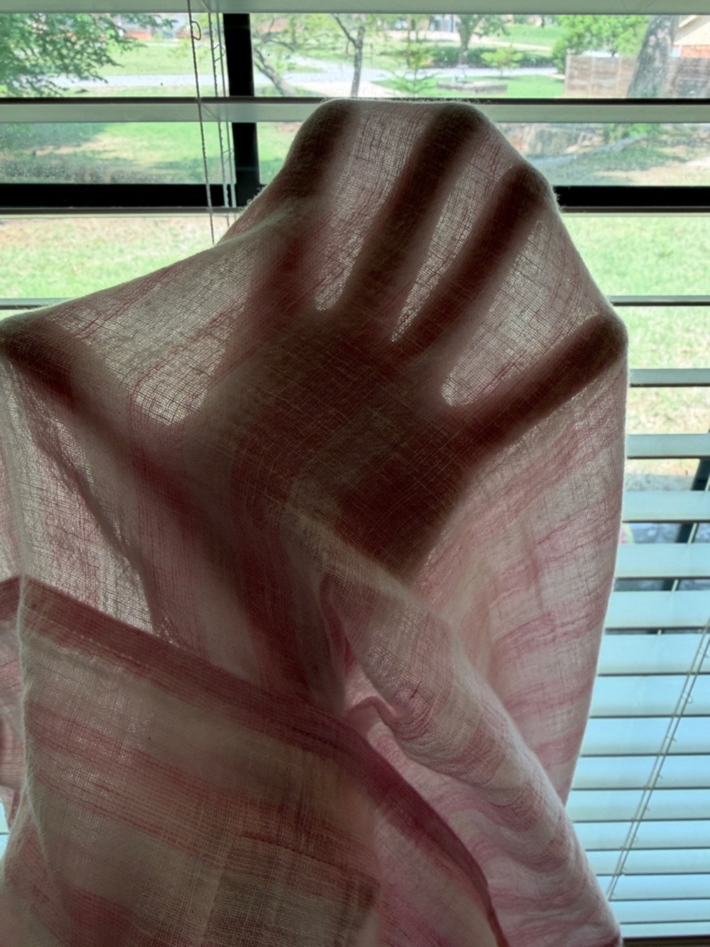 Linen Pink and White Striped Shirt - Picture 2 of 3